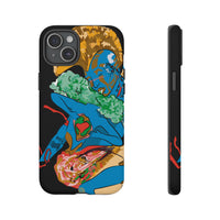 Indigenous Blue iPhone Tough Cases – Artistic Protective Covers | Fits iPhone 8 to iPhone 16 Pro Max | Licensed Design by Quuban Quinterro™