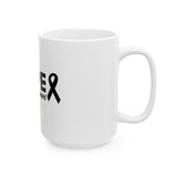 Hope Ceramic Mug #3 – “Tougher Than Tumors” Inspirational Pink Ribbon Coffee Cup | Gift for Cancer Survivor, Fighter, or Caregiver | 11oz or 15oz