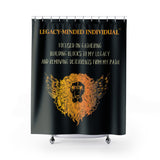 Legacy-Minded Individual™ Lion Shower Curtain | Black & Gold Decor