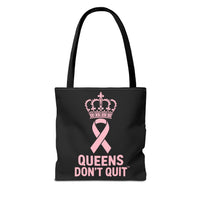 Supportive Breast Cancer Awareness Tote – Double-Sided  “Tougher Than Tumors” + “Queens Don’t Quit” Design | Gift Bag for Survivors, Fighters & Supporters