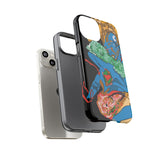 Indigenous Blue iPhone Tough Cases – Artistic Protective Covers | Fits iPhone 8 to iPhone 16 Pro Max | Licensed Design by Quuban Quinterro™
