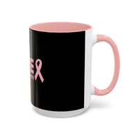 Hopeful Pink Ribbon Coffee Mug - Inspiration Gift for Cancer Survivors, Encouragement Cup, Supportive Breast Cancer Awareness