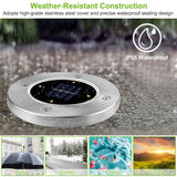 @MaxGardenGalax | 4-Pack Solar Ground Lights for Pathway, Lawn, Patio, Deck, and Driveway, Waterproof In-Ground Outdoor LED Landscape Lights