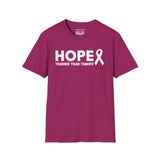 Hope & Strength Pink Ribbon T-Shirt – Breast Cancer Awareness Tee | Unisex Softstyle Shirt for Survivors, Fighters, and Supporters