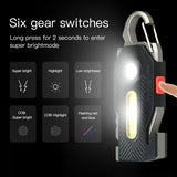 @MaxGardenGalax | Multifunction Rechargeable Emergency Keychain Light, 400LM COB LED Work Light for Camping, Car Safety, Repairs, and Outdoor Use