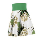 54 Mondays Project™ | Diary of an Evolved Menace™ Women's Skater Skirt | Green Bee & Flowers Only