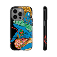Indigenous Blue iPhone Tough Cases – Artistic Protective Covers | Fits iPhone 8 to iPhone 16 Pro Max | Licensed Design by Quuban Quinterro™