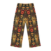 Buy Martian Merch™ | IronEagle 47 African Art Deco Women's Pajama Pants (Loose Fit) | Sun of Mars (Red, Gold, Black)