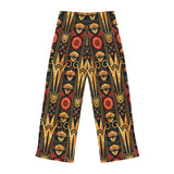 Buy Martian Merch™ | IronEagle 47 African Art Deco Women's Pajama Pants (Loose Fit) | Sun of Mars (Red, Gold, Black)