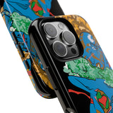 Indigenous Blue iPhone Tough Cases – Artistic Protective Covers | Fits iPhone 8 to iPhone 16 Pro Max | Licensed Design by Quuban Quinterro™