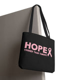 Supportive Breast Cancer Awareness Tote – Double-Sided  “Tougher Than Tumors” + “Queens Don’t Quit” Design | Gift Bag for Survivors, Fighters & Supporters