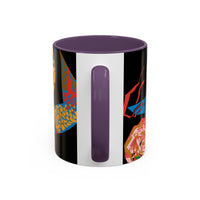 Indigenous Blue Accent Mug – Ceramic Coffee Cup with Colored Handle | CIQ Designs x Buy Martian Merch™ | Cultural Art, Dishwasher & Microwave Safe