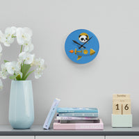 Rocket Panda Acrylic Wall Clock (Carolina Blue Version)