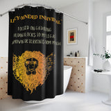 Legacy-Minded Individual™ Lion Shower Curtain | Black & Gold Decor