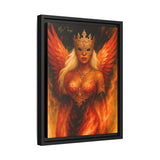 54 Mondays™ Project | LaReina the Phoenix Queen – Beverly Hills Edition | Fire-Wing Warrior & Astronaut Cosmic Noir Portrait | Limited Gold Max Fuega™ Signature | FSC-Certified Framed Matte Canvas
