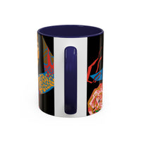 Indigenous Blue Accent Mug – Ceramic Coffee Cup with Colored Handle | CIQ Designs x Buy Martian Merch™ | Cultural Art, Dishwasher & Microwave Safe