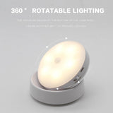 360° Rotating Motion Sensor LED Light, Human Body Induction Night Light, Battery or Rechargeable Wall Light for Hallway, Closet, Stairs, Kitchen