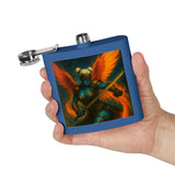 54 Mondays™ Project | Mona Marlowe: The Winged Reckoning – Beverly Hills Edition | Cosmic Noir Fantasy Valkyrie Stainless Steel Flask (6oz)