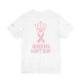 Breast Cancer Awareness T-Shirt – Hope Tougher Than Tumors™ & QUEENS DON’T QUIT™ Unisex Jersey Tee | Inspirational Gift for Survivor, Fighter, or Supporter
