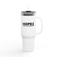 Hope Insulated Travel Mug – 40oz Stainless Steel Tumbler with Handle | Motivational Hot & Cold Cup for Cancer Survivors, Supporters, or Everyday Warriors