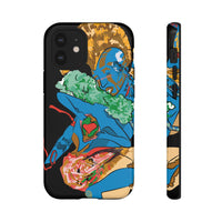 Indigenous Blue iPhone Tough Cases – Artistic Protective Covers | Fits iPhone 8 to iPhone 16 Pro Max | Licensed Design by Quuban Quinterro™