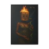 54 Mondays™ Project | Masked & Burned – Beverly Hills Edition | Cosmic Noir Wall Art | Limited Gold Max Fuega™ Signature | FSC-Certified Framed Matte Canvas