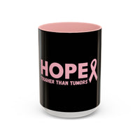 Hopeful Pink Ribbon Coffee Mug - Inspiration Gift for Cancer Survivors, Encouragement Cup, Supportive Breast Cancer Awareness