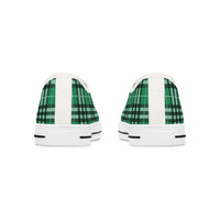 Your Fave Travel Kicks | Limited Edition Green Plaid Women's Low Top Sneakers (Naija Green Version)
