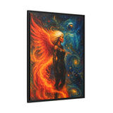 54 Mondays™ Project | Heat and Hollow – Beverly Hills Edition | Fire-Wing Warrior & Astronaut Cosmic Noir Portrait | Limited Gold Max Fuega™ Signature | FSC-Certified Framed Matte Canvas