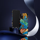 Indigenous Blue iPhone Tough Cases – Artistic Protective Covers | Fits iPhone 8 to iPhone 16 Pro Max | Licensed Design by Quuban Quinterro™