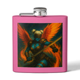 54 Mondays™ Project | Mona Marlowe: The Winged Reckoning – Beverly Hills Edition | Cosmic Noir Fantasy Valkyrie Stainless Steel Flask (6oz)