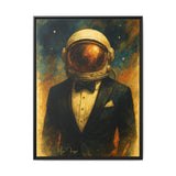 54 Mondays™ Project | Astronaut Tuxedo Portrait – Beverly Hills Edition | Cosmic Noir Wall Art | Limited Gold Max Fuega™ Signature | FSC-Certified Framed Matte Canvas
