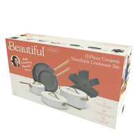 Beautiful White Icing 12-Piece Ceramic Non-Stick Cookware Set | NEW IN BOX