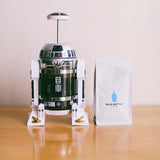 @BuyMartianHome May The 4th Be w/ U Robot French Press Coffee Pot (960 ML) | Hand Coffee Maker + Stainless Steel Frame Glass Pot | 24cm | Great Gift for Coffee + Tea Lovers