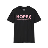 Hope & Strength Pink Ribbon T-Shirt – Breast Cancer Awareness Tee | Unisex Softstyle Shirt for Survivors, Fighters, and Supporters