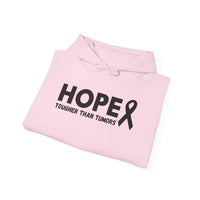 Hope Tougher Than Tumors™ Hoodie – Inspirational Cancer Awareness Sweatshirt | Gift for Survivors, Fighters & Supporters | Unisex Fit