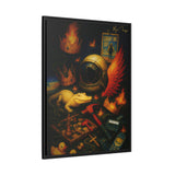 54 Mondays™ Project | Crownfall Relics – Beverly Hills Edition | Surreal Cosmic Noir Still Life | Limited Gold Max Fuega™ Signature | FSC-Certified Framed Matte Canvas