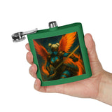 54 Mondays™ Project | Mona Marlowe: The Winged Reckoning – Beverly Hills Edition | Cosmic Noir Fantasy Valkyrie Stainless Steel Flask (6oz)