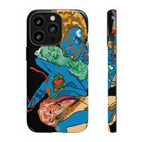 Indigenous Blue iPhone Tough Cases – Artistic Protective Covers | Fits iPhone 8 to iPhone 16 Pro Max | Licensed Design by Quuban Quinterro™