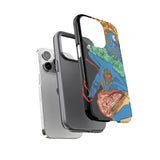 Indigenous Blue iPhone Tough Cases – Artistic Protective Covers | Fits iPhone 8 to iPhone 16 Pro Max | Licensed Design by Quuban Quinterro™