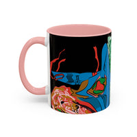 Indigenous Blue Accent Mug – Ceramic Coffee Cup with Colored Handle | CIQ Designs x Buy Martian Merch™ | Cultural Art, Dishwasher & Microwave Safe