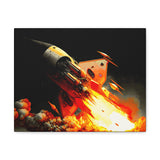 Buy Martian Merch ™ | Space City HTX MJM | Mars (Steampunk Rocket) Premium Gallery Wrap (Various Sizes)