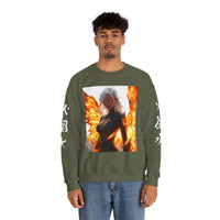 54 Mondays Project™ | The Saucy Martian™ | BattleScar Galactica™ AguaFuega Unisex Heavy Blend Crewneck Sweatshirt | (@AI_FusionPhoenix Anime Variation 001) |  S-5XL