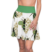 54 Mondays Project™ | Diary of an Evolved Menace™ Women's Skater Skirt | Green Bee & Flowers Only