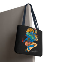 Indigenous Blue Limited Edition Tote Bag – Signed Collectible Art Bag by CIQ Designs x Buy Martian Merch™ | Numbered Series of 100 with Digital Certificate