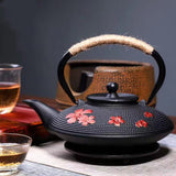 @BuyMartianHome | 30 oz Cast Iron Tetsubin Teapot | Japanese Style Hand-Painted Tea Kettle for Loose Leaf Tea | Traditional Iron Tea Pot | For Tea Lovers