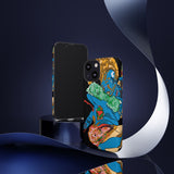 Indigenous Blue iPhone Tough Cases – Artistic Protective Covers | Fits iPhone 8 to iPhone 16 Pro Max | Licensed Design by Quuban Quinterro™
