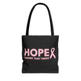 Supportive Breast Cancer Awareness Tote – Double-Sided  “Tougher Than Tumors” + “Queens Don’t Quit” Design | Gift Bag for Survivors, Fighters & Supporters