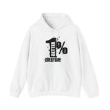 1% Better Everyday™ Limited Edition Ice White Sports Hoodie  | Sizes Up To 5X