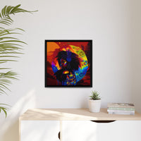 Seluna Virelle – Ruler of Reverb | 20x20 Framed Canvas Wall Art | 54 Mondays Project™ | Cosmic Queen of the Lunar Sound Realms | International Shipping Available